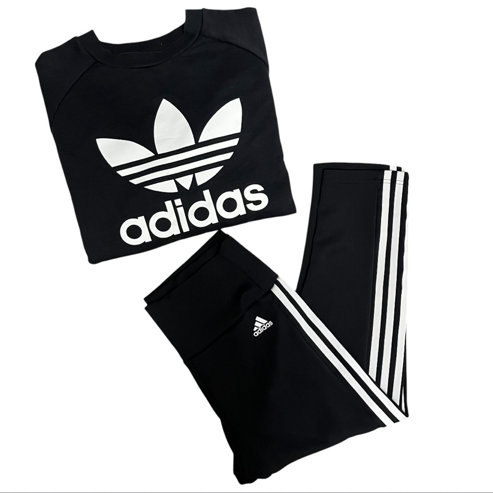 adidas sweatshirt and leggings (crop)